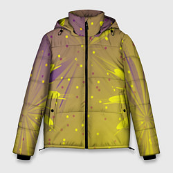 Куртка зимняя мужская Новогодний салют фейерверк, цвет: 3D-красный