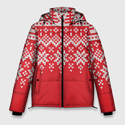 Куртка зимняя мужская Knitted Pattern, цвет: 3D-красный