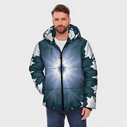 Куртка зимняя мужская Снежинка Абстракция Синий, цвет: 3D-светло-серый — фото 2