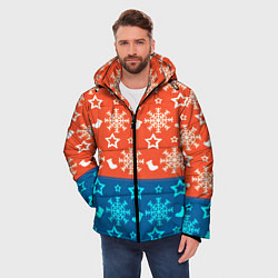 Куртка зимняя мужская Новогодний узор, цвет: 3D-красный — фото 2