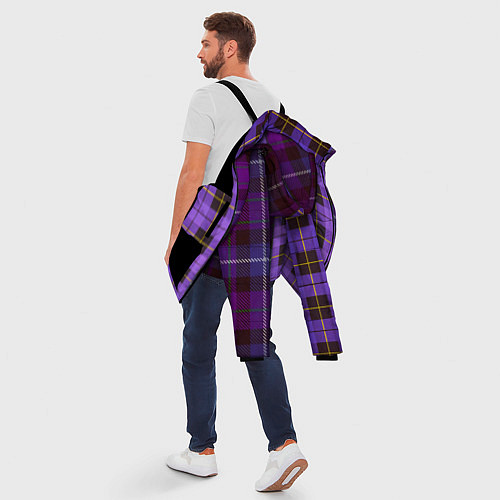 Мужская зимняя куртка Purple Checkered / 3D-Черный – фото 5