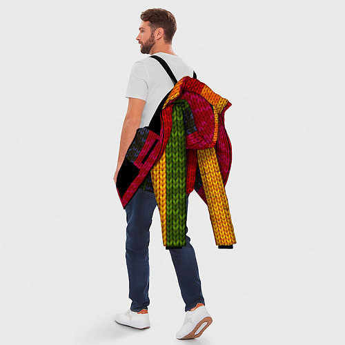 Мужская зимняя куртка Вязаная радуга / 3D-Черный – фото 5
