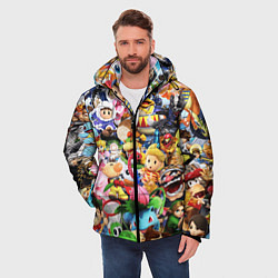 Куртка зимняя мужская SUPER SMASH BROS ГЕРОИ ИГРЫ, цвет: 3D-красный — фото 2