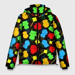 Куртка зимняя мужская SOUTH PARK ЮЖНЫЙ ПАРК НОВОГОДНИЙ УЗОР, цвет: 3D-черный