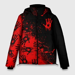 Куртка зимняя мужская Death Stranding Отпечаток рук паттерн, цвет: 3D-черный