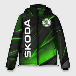 Куртка зимняя мужская SKODA GEOMETRY STRIPES GREEN NEON, цвет: 3D-красный