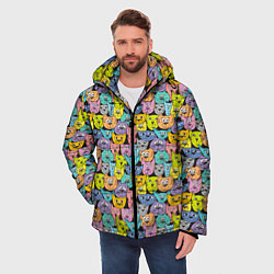 Куртка зимняя мужская Весёлые Котики, цвет: 3D-черный — фото 2