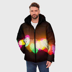 Куртка зимняя мужская Горящие сердца всех цветов радуги, цвет: 3D-красный — фото 2