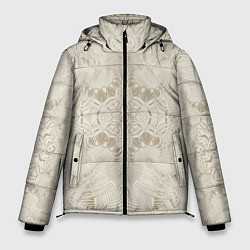 Куртка зимняя мужская Бежевый узор - Хуф и Ся, цвет: 3D-черный