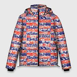 Куртка зимняя мужская СССР хроника паттерн, цвет: 3D-светло-серый