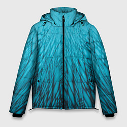 Куртка зимняя мужская Коллекция Rays Лучи Голубой и черный Абстракция 65, цвет: 3D-черный