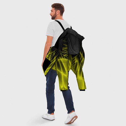 Мужская зимняя куртка Коллекция Rays Лучи Желтый и черный Абстракция 662 / 3D-Черный – фото 5