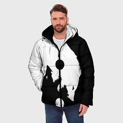Куртка зимняя мужская Волки Инь и Янь Добро и Зло, цвет: 3D-красный — фото 2