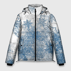 Куртка зимняя мужская Коллекция Зимняя сказка Снежинки Sn-1-sh, цвет: 3D-светло-серый
