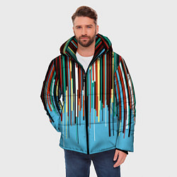 Куртка зимняя мужская Glitch pattern 2087, цвет: 3D-светло-серый — фото 2