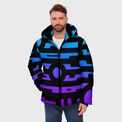 Куртка зимняя мужская Неоновая геометрия Neon, цвет: 3D-красный — фото 2