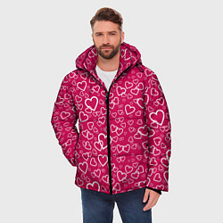 Куртка зимняя мужская Влюблённые Сердца LOVE, цвет: 3D-красный — фото 2