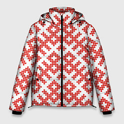 Куртка зимняя мужская Славянский орнамент этнический узор, цвет: 3D-черный