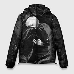 Куртка зимняя мужская Токийский Гуль Канеки Кен ЧБ, цвет: 3D-черный
