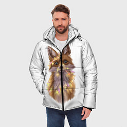 Куртка зимняя мужская Fox with a garland, цвет: 3D-черный — фото 2