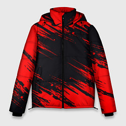 Куртка зимняя мужская Красная краска брызги, цвет: 3D-красный