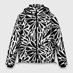 Куртка зимняя мужская Черно белый абстрактный узор, цвет: 3D-черный