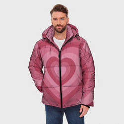Куртка зимняя мужская Сердца LOVE, цвет: 3D-светло-серый — фото 2