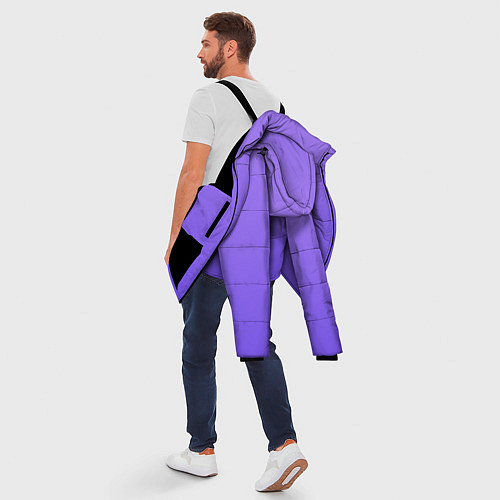 Мужская зимняя куртка Красивый фиолетовый светлый градиент / 3D-Черный – фото 5