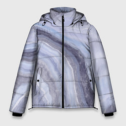 Куртка зимняя мужская Дизайн с эффектом мрамора синего цвета, цвет: 3D-красный