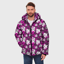 Куртка зимняя мужская Знаки разноцветные, цвет: 3D-светло-серый — фото 2
