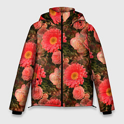 Мужская зимняя куртка Полевые цветочки дачные цветы