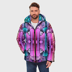 Куртка зимняя мужская Калейдоскоп абстракции, цвет: 3D-черный — фото 2