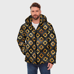 Куртка зимняя мужская Ромбы золотого цвета, цвет: 3D-светло-серый — фото 2