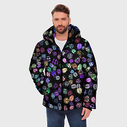 Куртка зимняя мужская Неоновые жуки, цвет: 3D-черный — фото 2