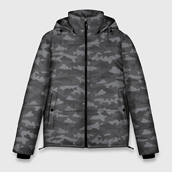Куртка зимняя мужская Тёмно-Серый Камуфляж Рыбака, цвет: 3D-черный