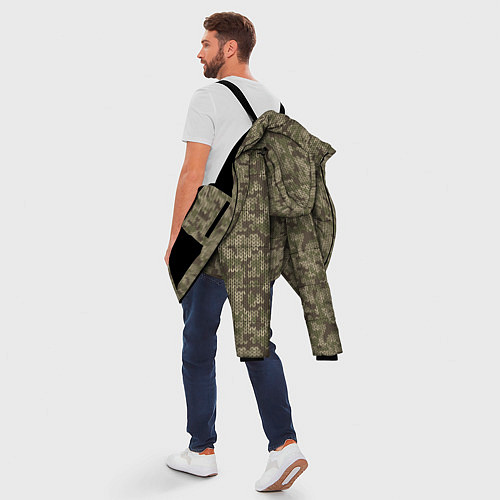 Мужская зимняя куртка Вязаный Лесной Камуфляж / 3D-Черный – фото 5