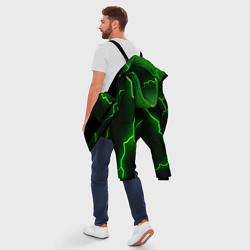 Мужская зимняя куртка Разряд молнии: Green / 3D-Черный – фото 5