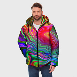 Куртка зимняя мужская Expressive pattern Neon, цвет: 3D-красный — фото 2