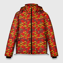 Куртка зимняя мужская Гвоздики и Георгиевские Ленты, цвет: 3D-светло-серый