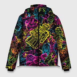 Куртка зимняя мужская Cyber space pattern Fashion 3022, цвет: 3D-черный