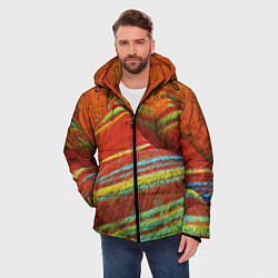 Куртка зимняя мужская Знаменитые разноцветные горы Китай, цвет: 3D-черный — фото 2
