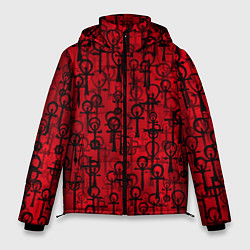 Куртка зимняя мужская Знаки вампиров, цвет: 3D-красный