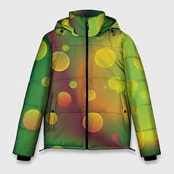 Куртка зимняя мужская Кружочки на разноцветном фоне, цвет: 3D-светло-серый