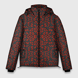 Куртка зимняя мужская КРАСНЫЕ ЛИНИИ ПАТТЕРН, цвет: 3D-светло-серый