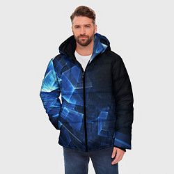 Куртка зимняя мужская Трехмерные кубы, цвет: 3D-черный — фото 2