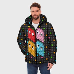 Куртка зимняя мужская Pac-man пиксели, цвет: 3D-светло-серый — фото 2