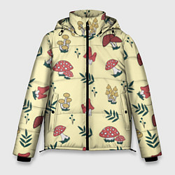 Куртка зимняя мужская Mushroom, грибы- грибочки, цвет: 3D-красный