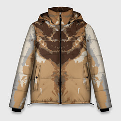 Куртка зимняя мужская Абстрактный, графический узор коричневого цвета, цвет: 3D-светло-серый