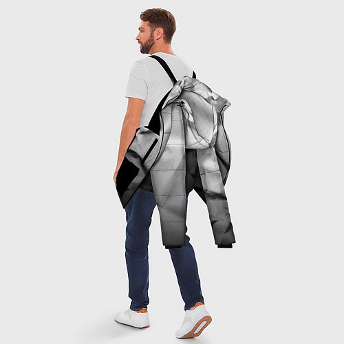 Мужская зимняя куртка Мятая бумага Текстура Crumpled Paper Texture / 3D-Черный – фото 5