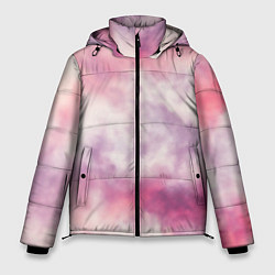 Куртка зимняя мужская Абстракция розовое небо, цвет: 3D-светло-серый